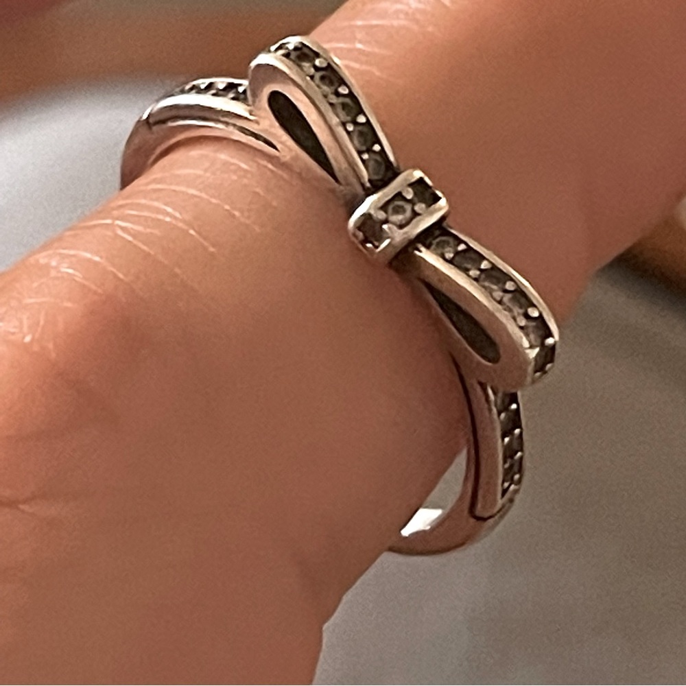 Bow Tie Sterling Silver 925 Stacking Ring